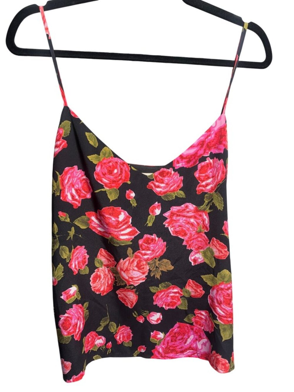 L'Agence Black Jane Floral Silk Camisole Top M MSRP $230